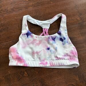 Old Navy Girls Youth Sports Bra Top Medium 8 Pink Purple White Go-Dry